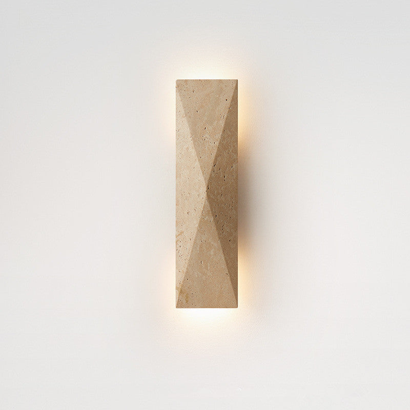 Rectangular Yellow Travertine Garden Outdoor Light