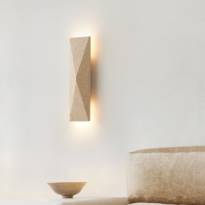 Rectangular Yellow Travertine Garden Outdoor Light