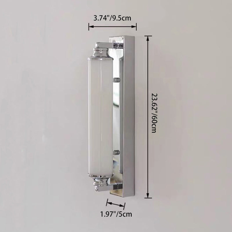 Cylindrical Iron Acrylic Bathroom Wall Lamp