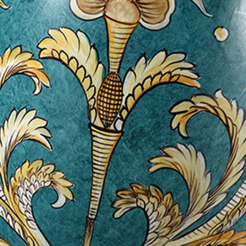 Hand-Painted Ceramic Copper Fabric Table Lamp