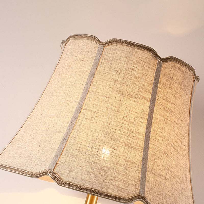 Hand-Painted Ceramic Copper Fabric Table Lamp