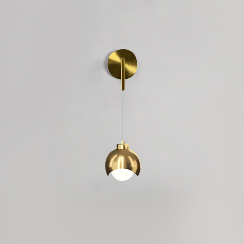 Spherical Glass Iron Bedroom Wall Lamp