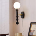 Spindle-Shaped Globe Glass White Wall Lamp