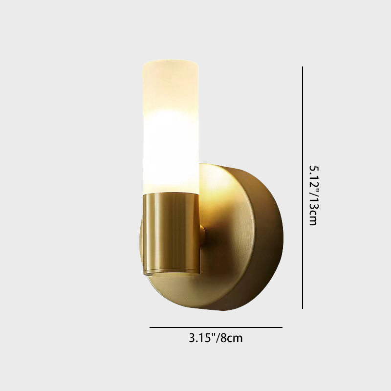 Cylindrical Acrylic Copper 1/2 Wall Lamp