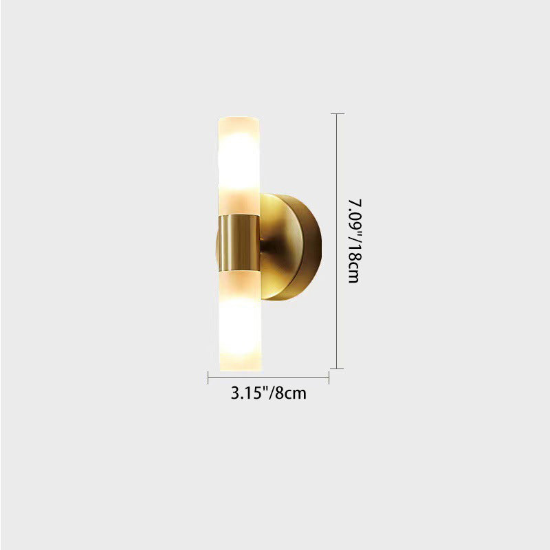 Cylindrical Acrylic Copper 1/2 Wall Lamp