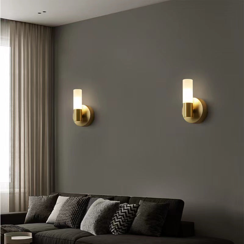 Cylindrical Acrylic Copper 1/2 Wall Lamp
