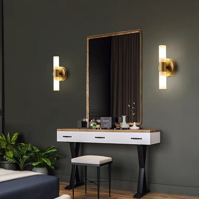 Cylindrical Acrylic Copper 1/2 Wall Lamp