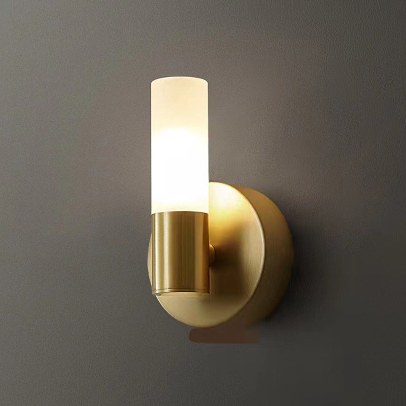 Cylindrical Acrylic Copper 1/2 Wall Lamp