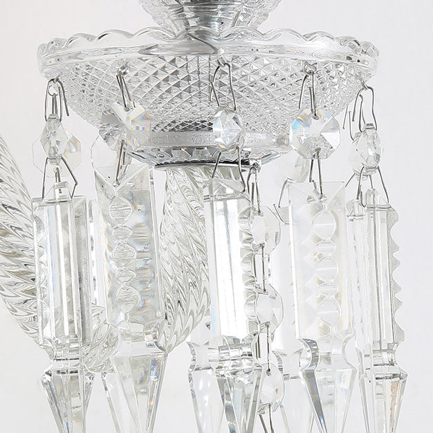 Candle-Shaped Bell Crystal Iron Wall Lamp