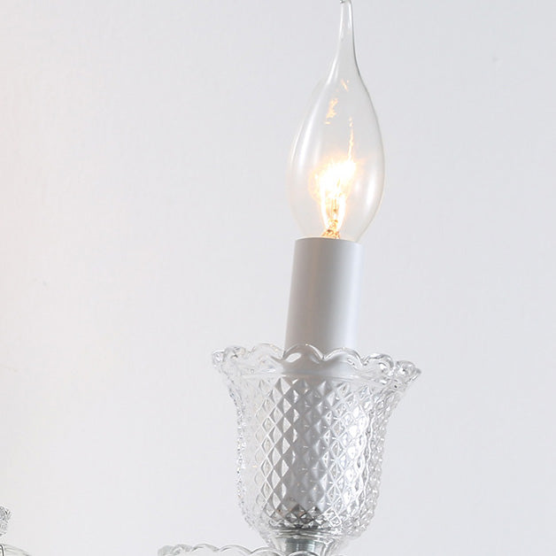 Candle-Shaped Bell Crystal Iron Wall Lamp