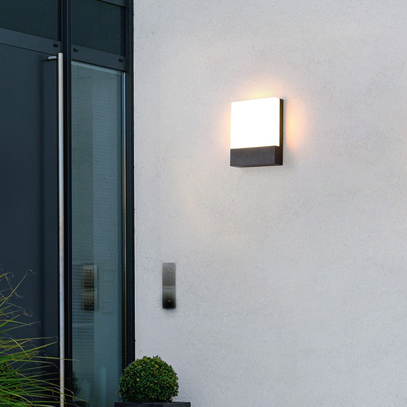 Rectangular Iron Acrylic Sconce Outdoor Light