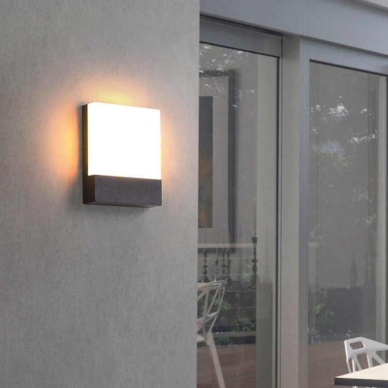Rectangular Iron Acrylic Sconce Outdoor Light