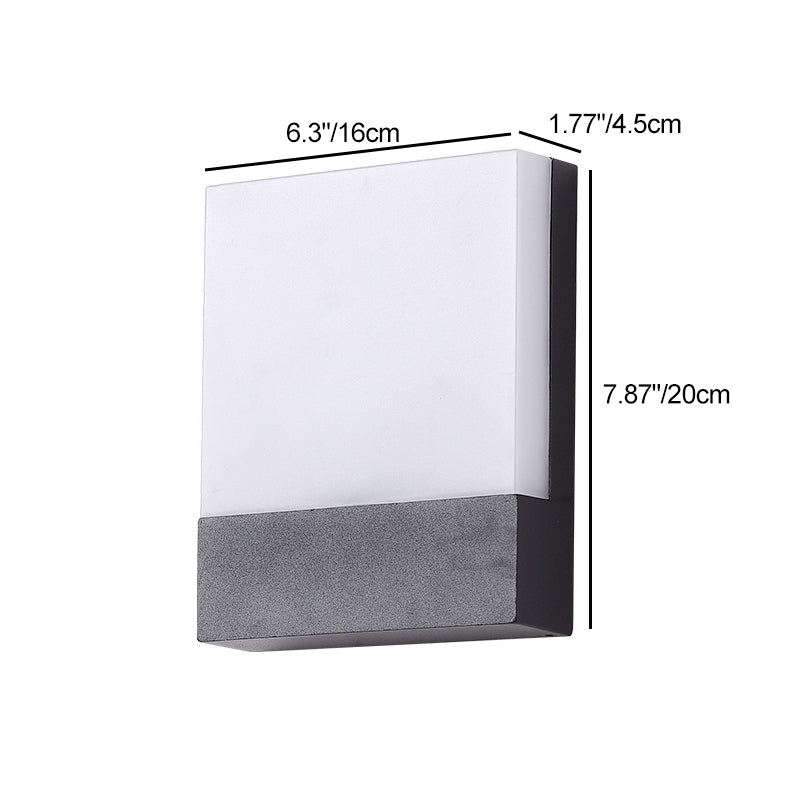 Rectangular Iron Acrylic Sconce Outdoor Light