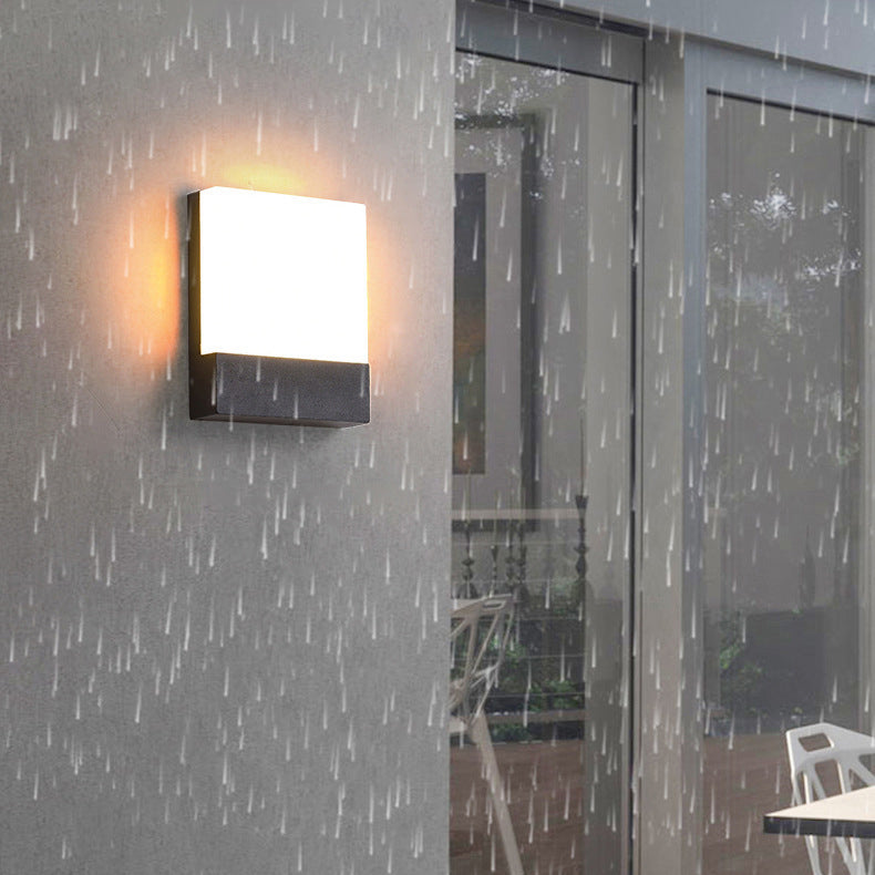 Rectangular Iron Acrylic Sconce Outdoor Light