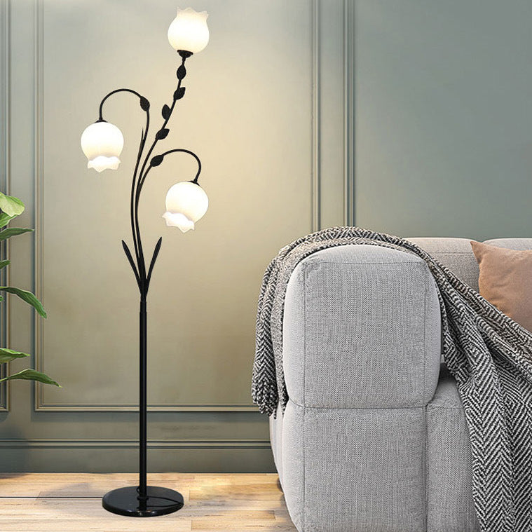 Modern Minimalist Flower-Shaped Iron 3-Light Floor Lamp