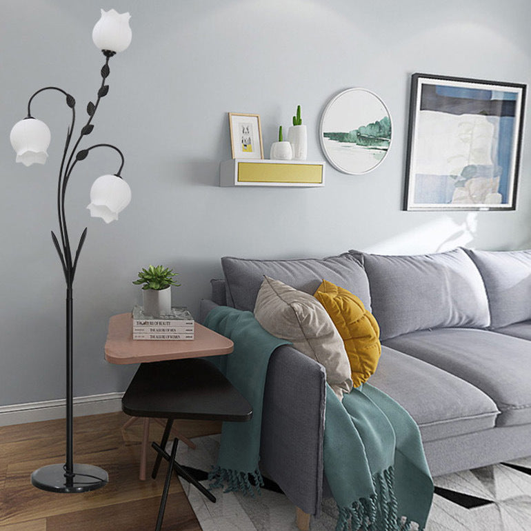 Modern Minimalist Flower-Shaped Iron 3-Light Floor Lamp