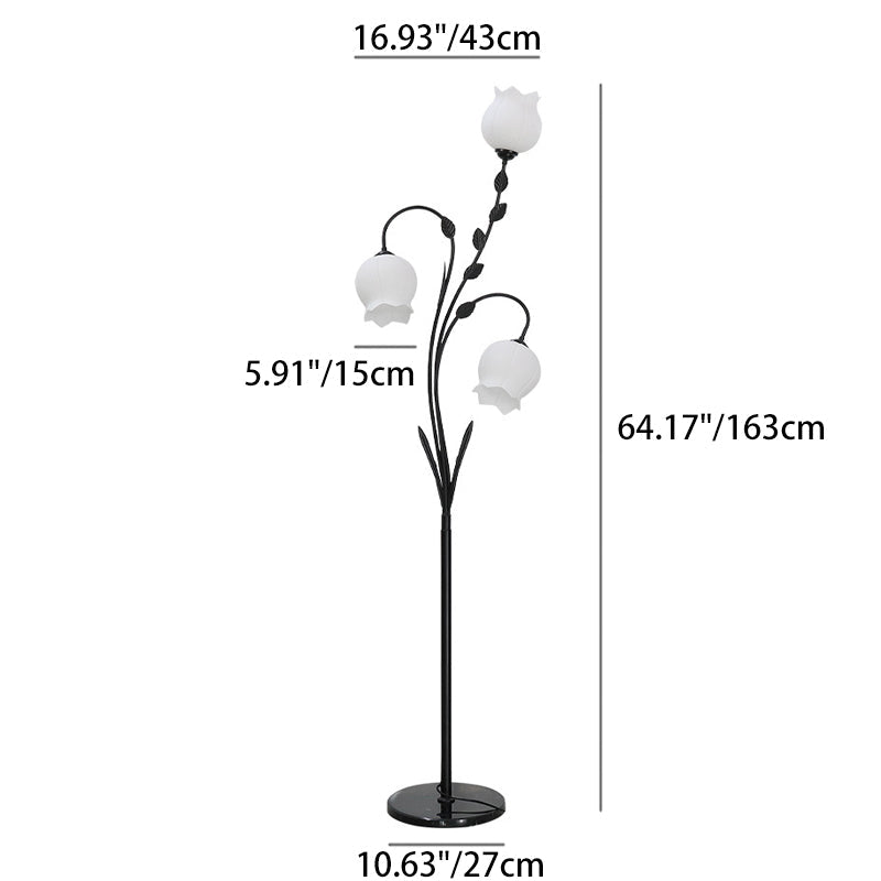 Modern Minimalist Flower-Shaped Iron 3-Light Floor Lamp