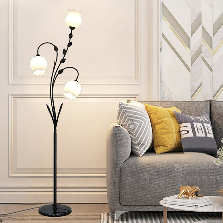 Modern Minimalist Flower-Shaped Iron 3-Light Floor Lamp