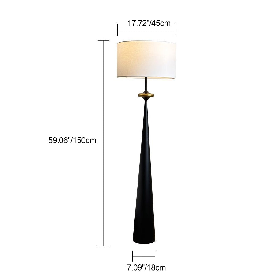 Traditional Japanese Cylindrical Conical Floor Lamp