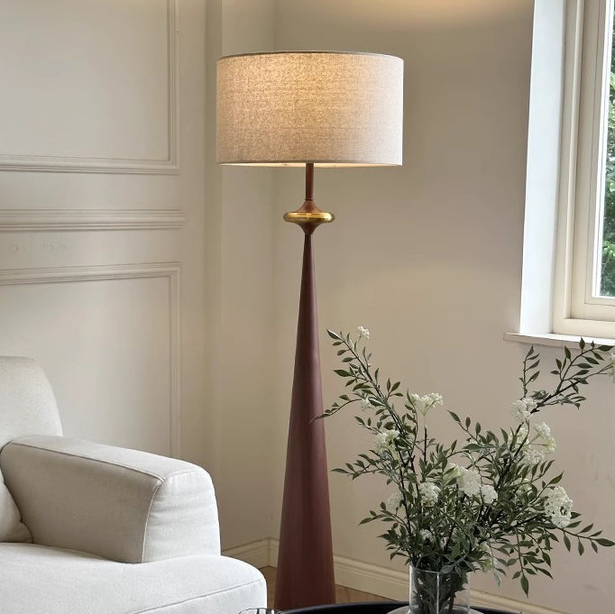 Traditional Japanese Cylindrical Conical Floor Lamp