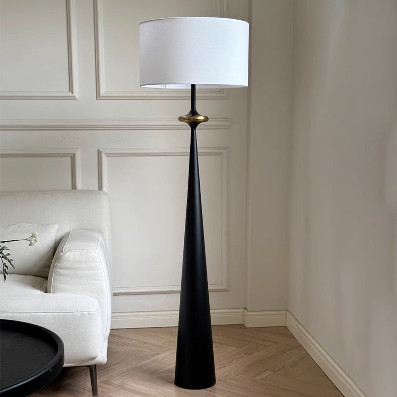Traditional Japanese Cylindrical Conical Floor Lamp