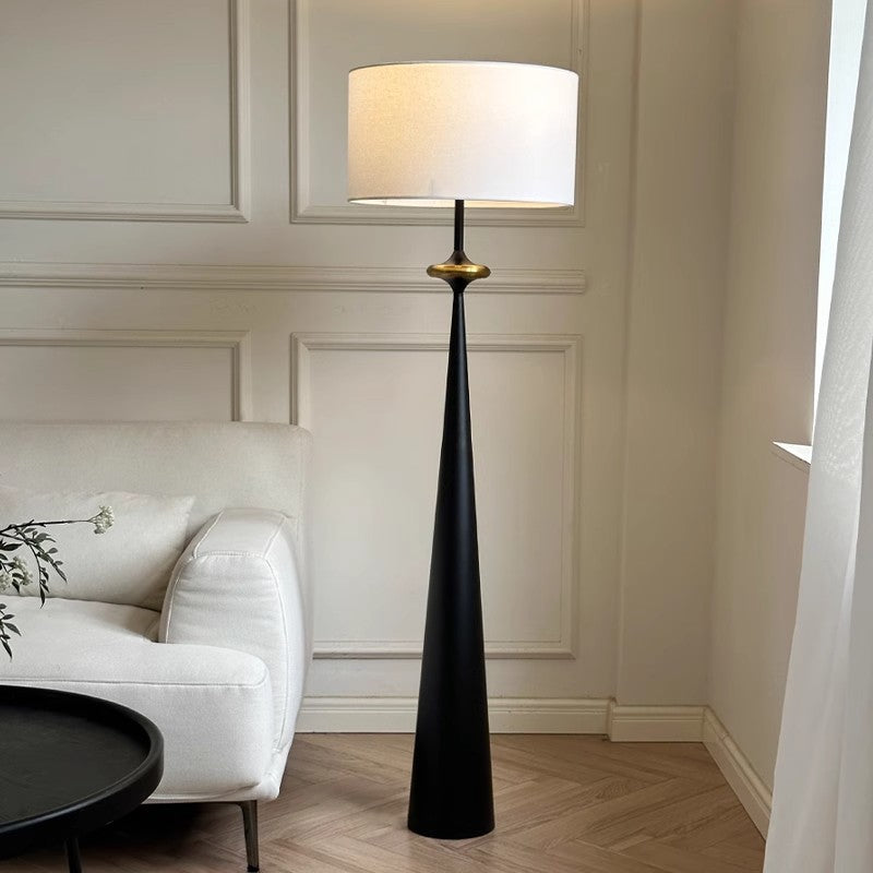 Traditional Japanese Cylindrical Conical Floor Lamp