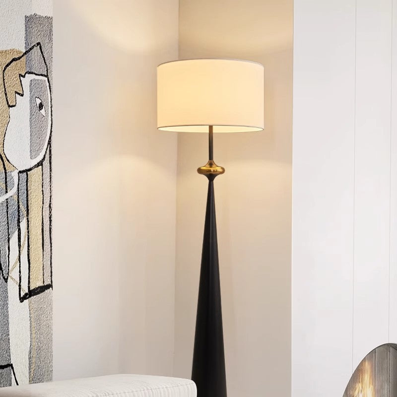 Traditional Japanese Cylindrical Conical Floor Lamp
