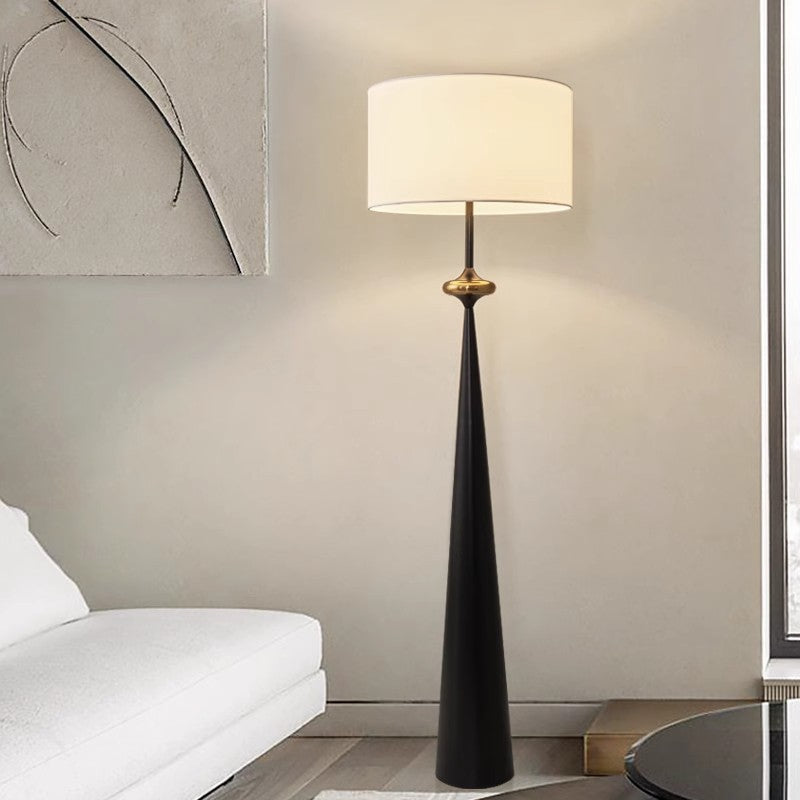Traditional Japanese Cylindrical Conical Floor Lamp
