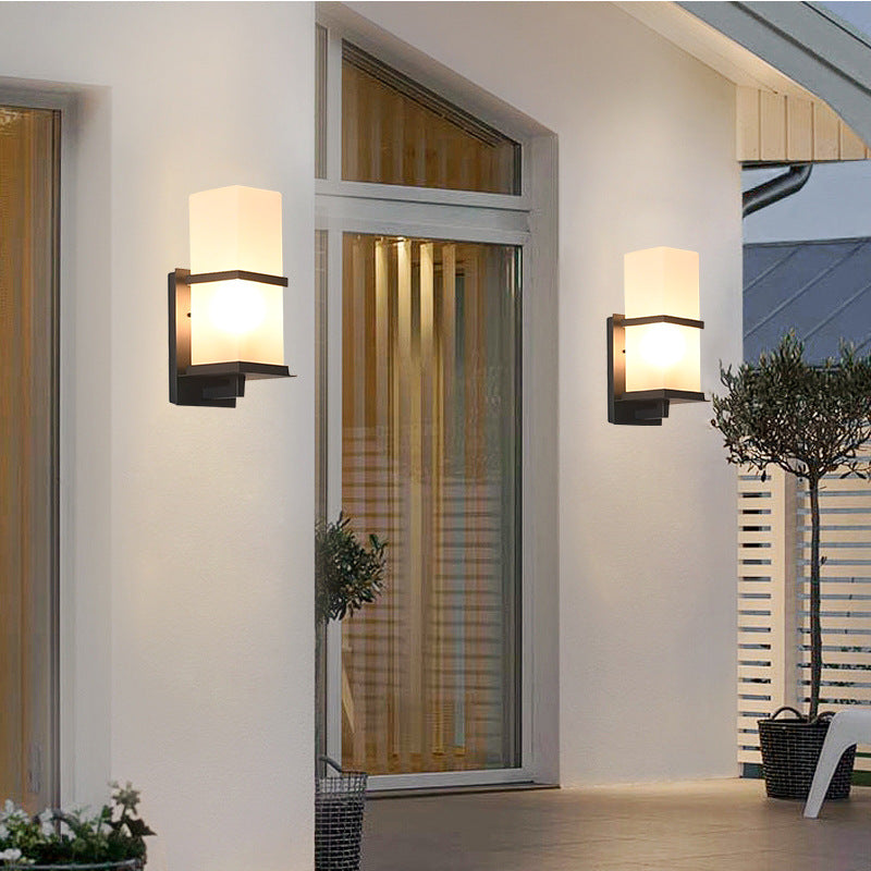 Rectangle Iron Acrylic Scone Outdoor Light