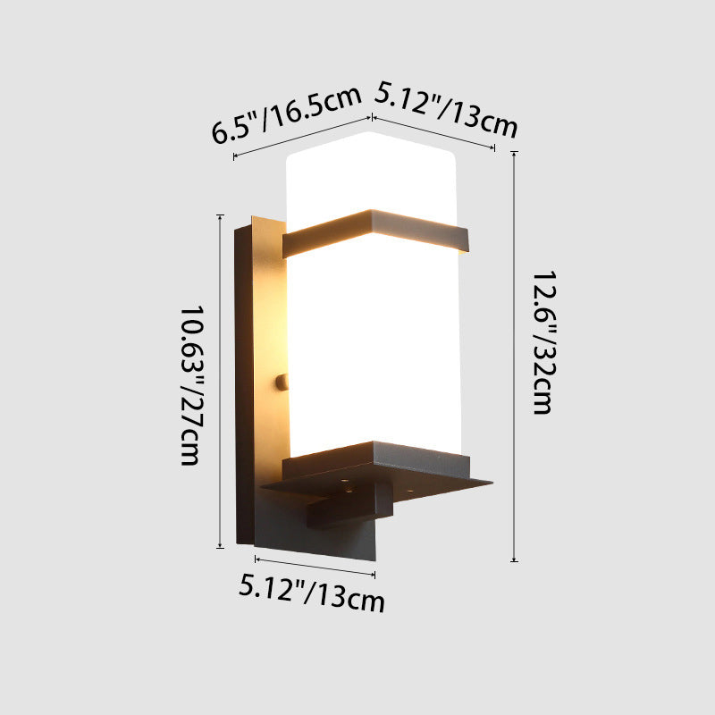 Rectangle Iron Acrylic Scone Outdoor Light