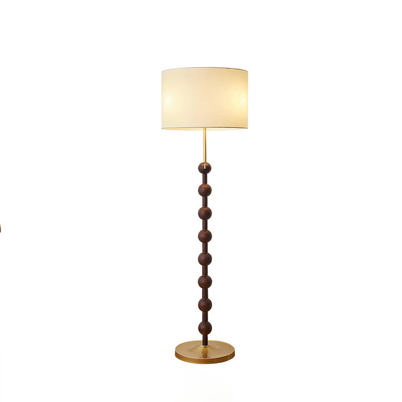 Cylindrical Round Iron White 3-Light Floor Lamp
