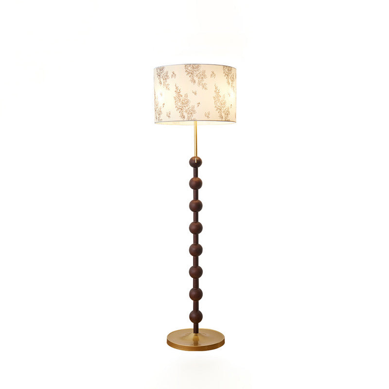 Cylindrical Round Iron White 3-Light Floor Lamp