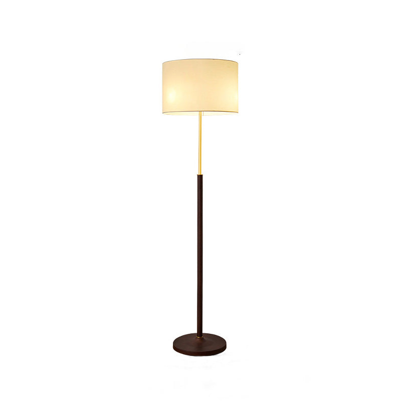 Cylindrical Round Iron White 3-Light Floor Lamp