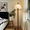 Traditional Chinese Spherical Wooden Floor Lamp