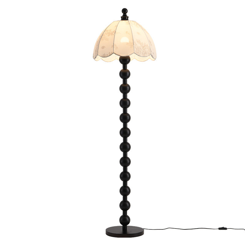 Traditional Chinese Spherical Wooden Floor Lamp
