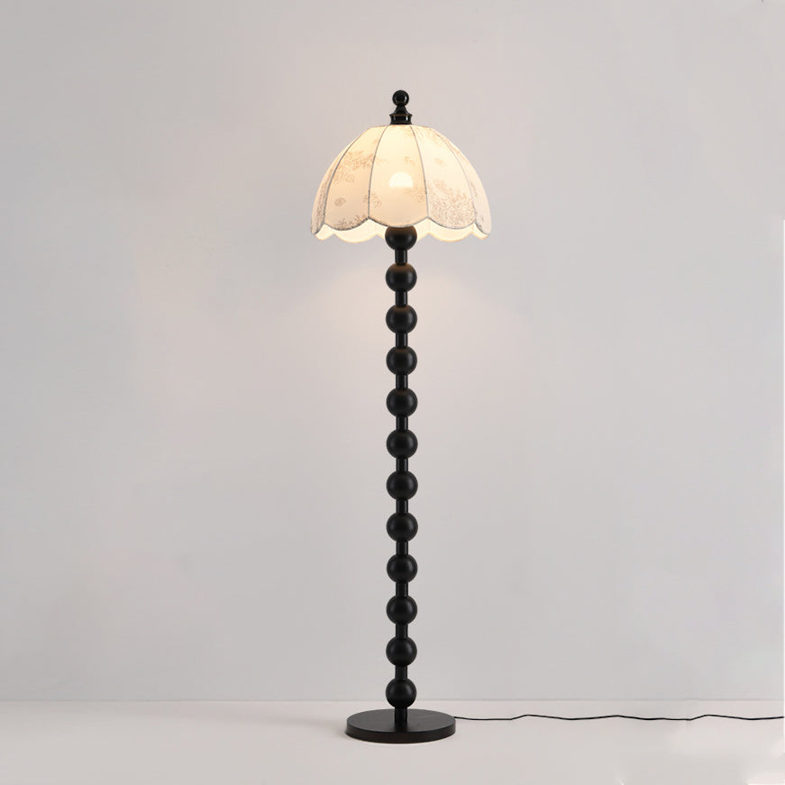 Traditional Chinese Spherical Wooden Floor Lamp
