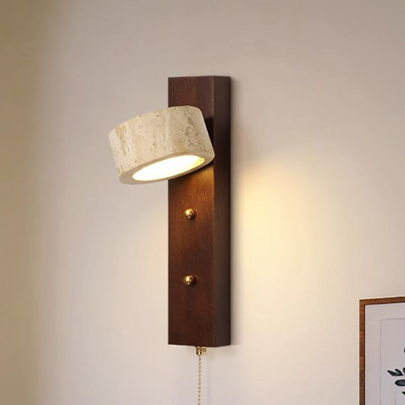 Farmhouse Round Column Square Wall Lamp