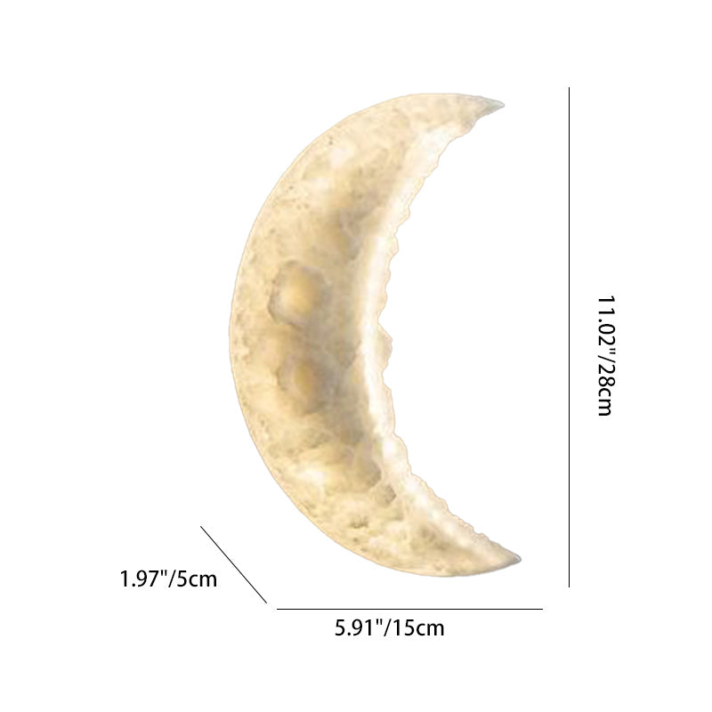 Moon Round Resin Bedroom Wall Lamp