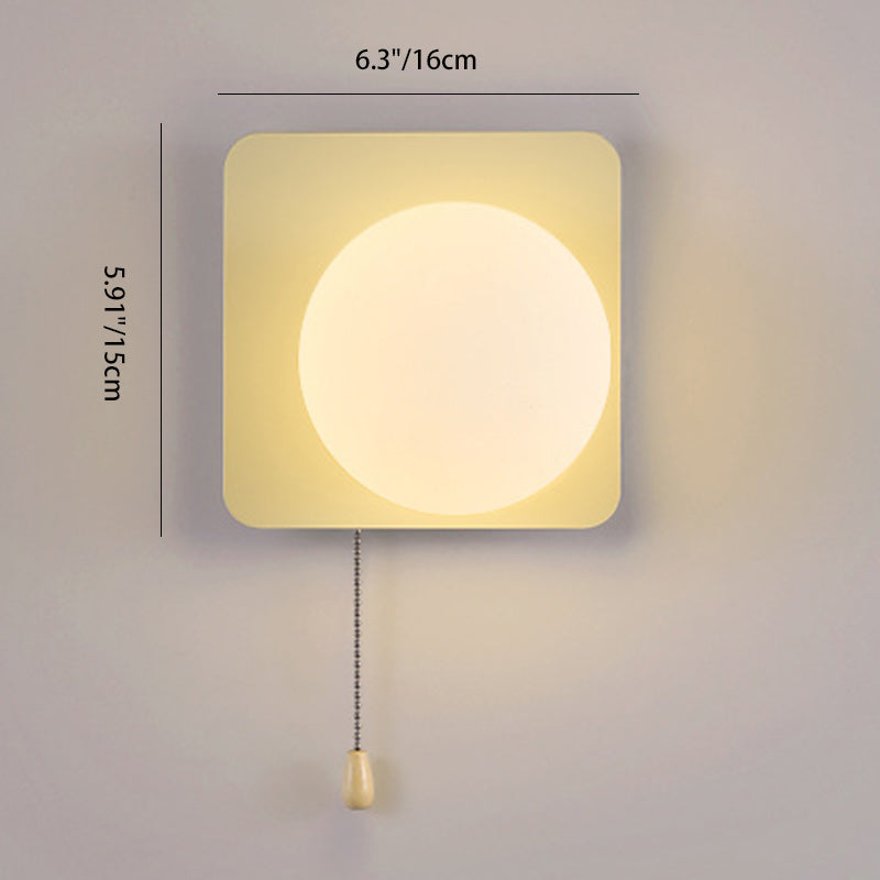 Rectangular Spherical Round Iron Wall Lamp