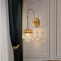 Crown-Shaped Cylindrical Iron Crystal Wall Lamp