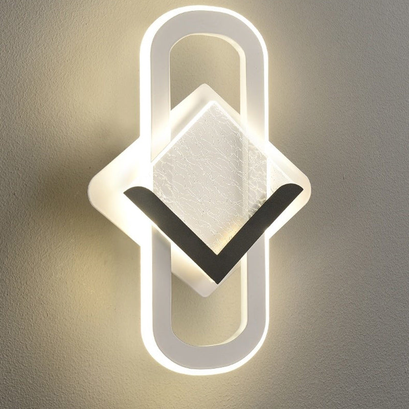 Rhombus Oval Feather Iron Wall Lamp