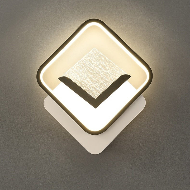 Rhombus Oval Feather Iron Wall Lamp