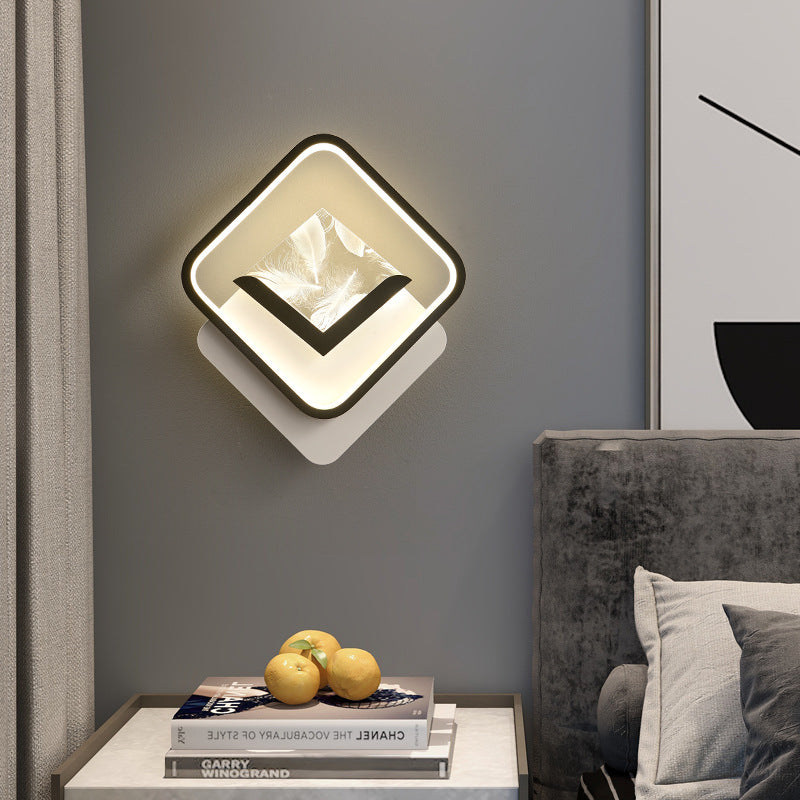 Rhombus Oval Feather Iron Wall Lamp