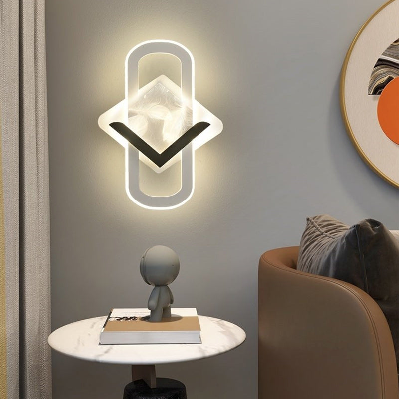 Rhombus Oval Feather Iron Wall Lamp