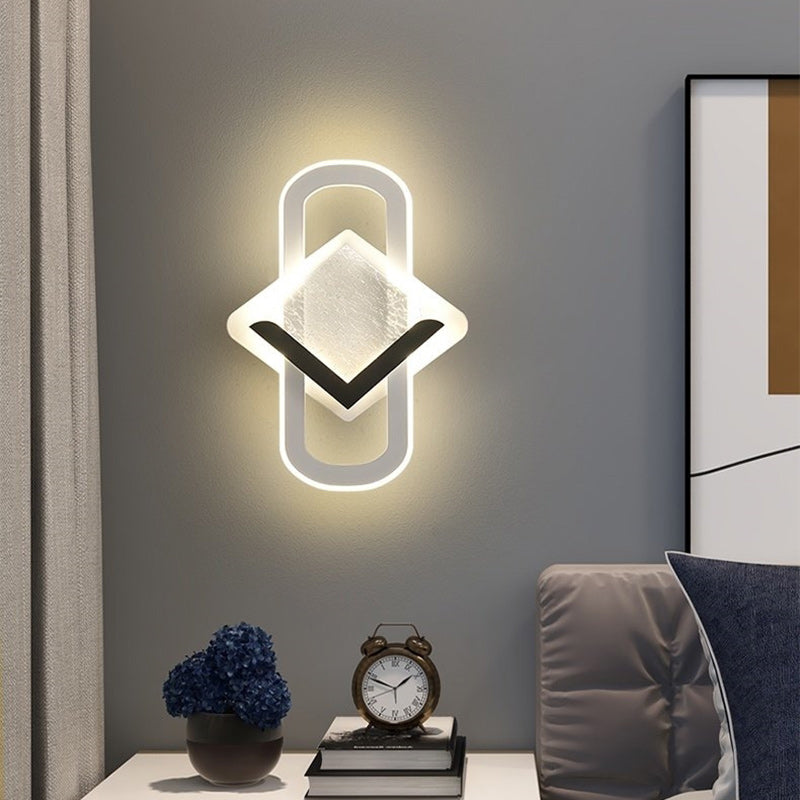 Rhombus Oval Feather Iron Wall Lamp