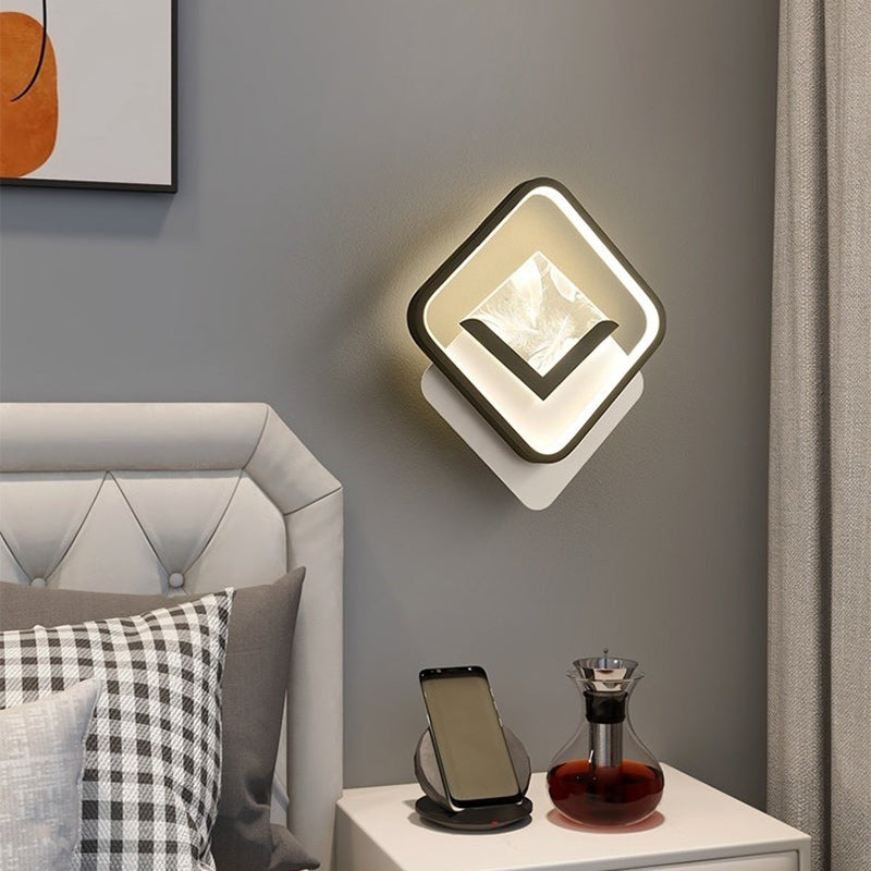 Rhombus Oval Feather Iron Wall Lamp