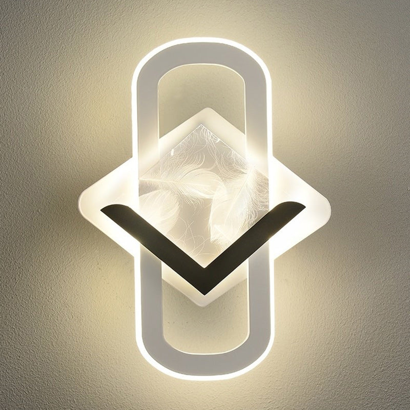 Rhombus Oval Feather Iron Wall Lamp