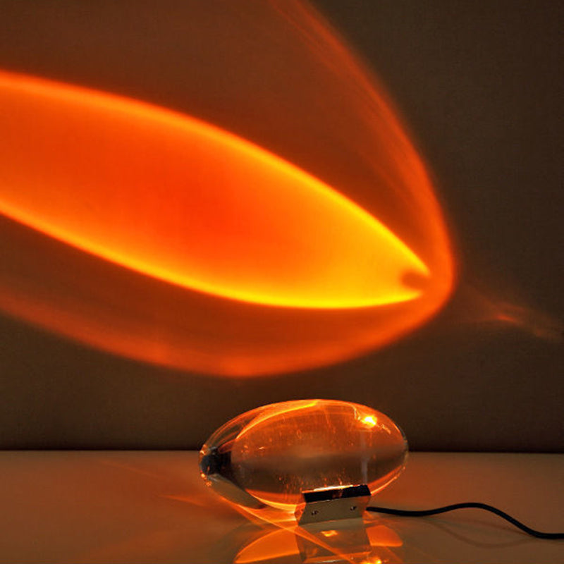 Spherical Oval Iron Crystal Table Lamp