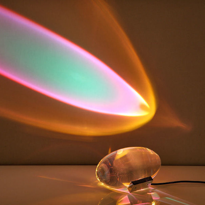 Spherical Oval Iron Crystal Table Lamp