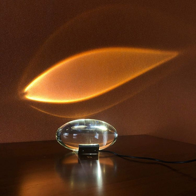 Spherical Oval Iron Crystal Table Lamp